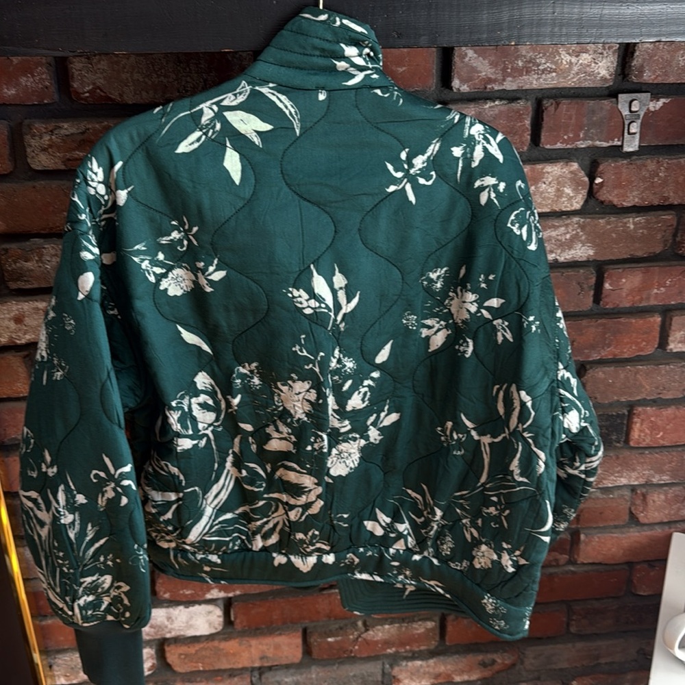 Teal Floral Bomber - Picture 7 of 9